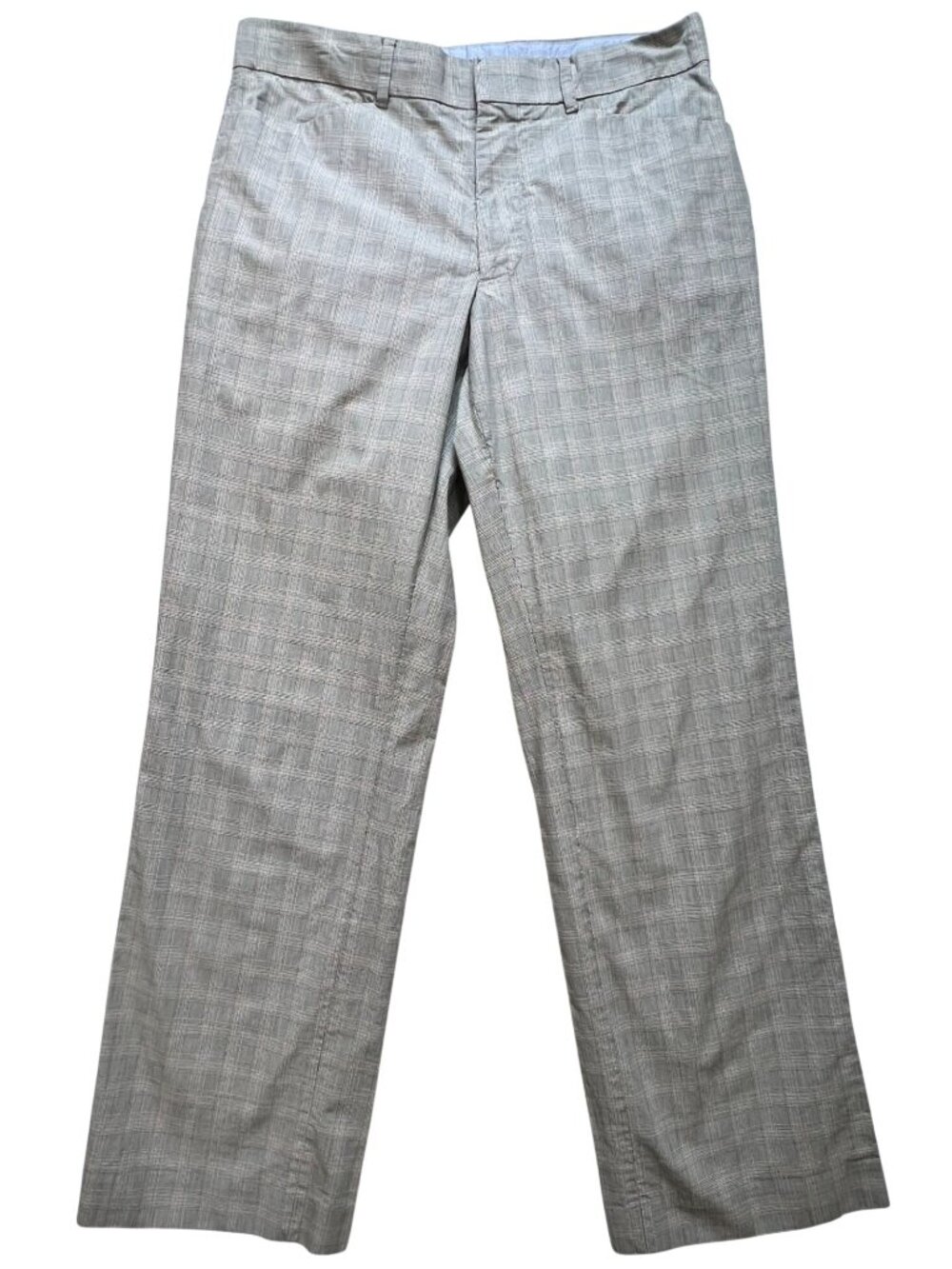 Express Design Studio Mens Producer Dress Pants Flat Front Size 30x30 Gray Plaid